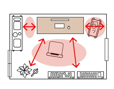 他の家具と合わせたサイズにする