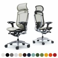 CC85BS | コンテッサ セコンダ エクストラハイバック 大型固定ヘッドレスト 座メッシュ アジャストアーム ポリッシュフレーム ブラックボディ ランバーサポート付 オカムラ｜¥255,600の動画