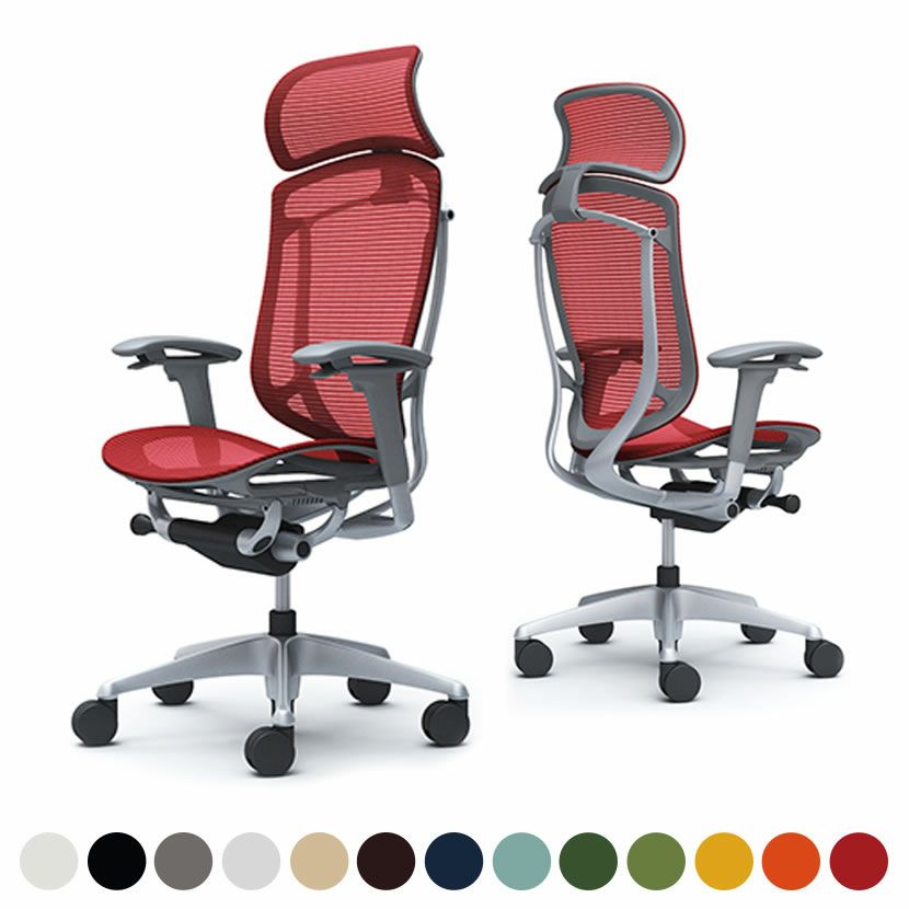 CC85GA | コンテッサ セコンダ エクストラハイバック 大型固定ヘッドレスト 座メッシュ アジャストアーム シルバーフレーム グレーボディ オカムラ｜¥226,600の動画