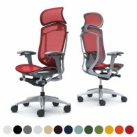 CC85GE | コンテッサ セコンダ エクストラハイバック 大型固定ヘッドレスト 座メッシュ アジャストアーム シルバーフレーム グレーボディ ランバーサポート付 オカムラ｜¥239,400の動画