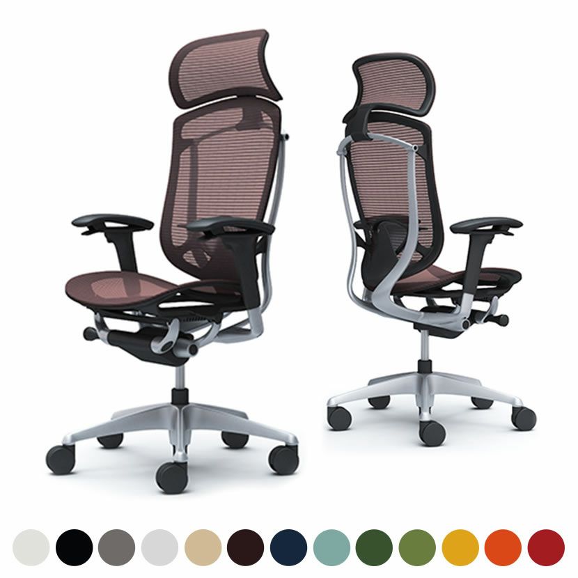 CC85GS | コンテッサ セコンダ エクストラハイバック 大型固定ヘッドレスト 座メッシュ アジャストアーム シルバーフレーム ブラックボディ ランバーサポート付 オカムラ｜¥239,400の動画