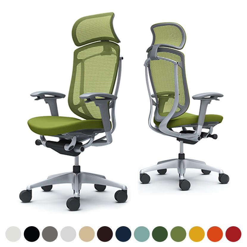 CC87GA | コンテッサ セコンダ エクストラハイバック 大型固定ヘッドレスト 座クッション アジャストアーム シルバーフレーム グレーボディ オカムラ｜¥226,600の動画