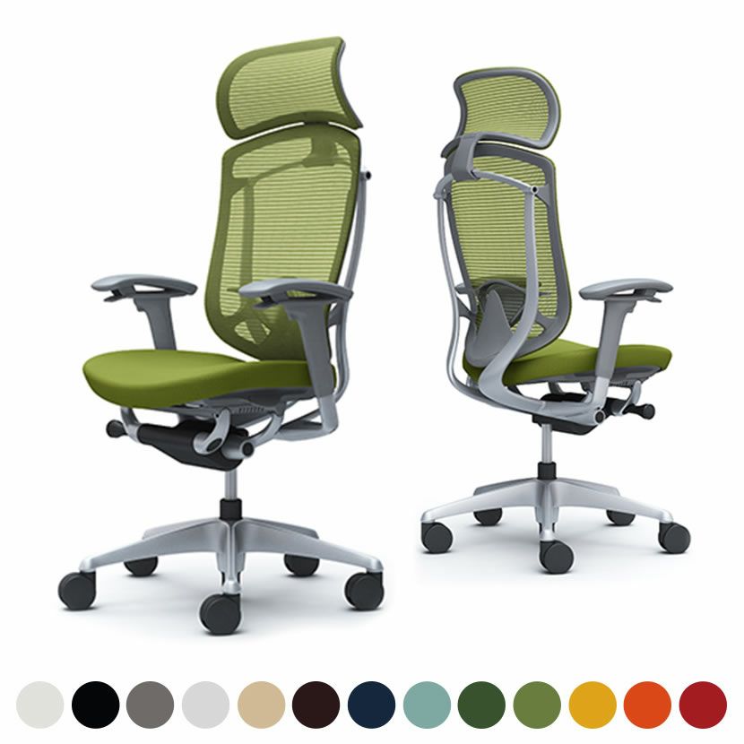 CC87GE | コンテッサ セコンダ エクストラハイバック 大型固定ヘッドレスト 座クッション アジャストアーム シルバーフレーム グレーボディ ランバーサポート付 オカムラ｜¥239,400の動画