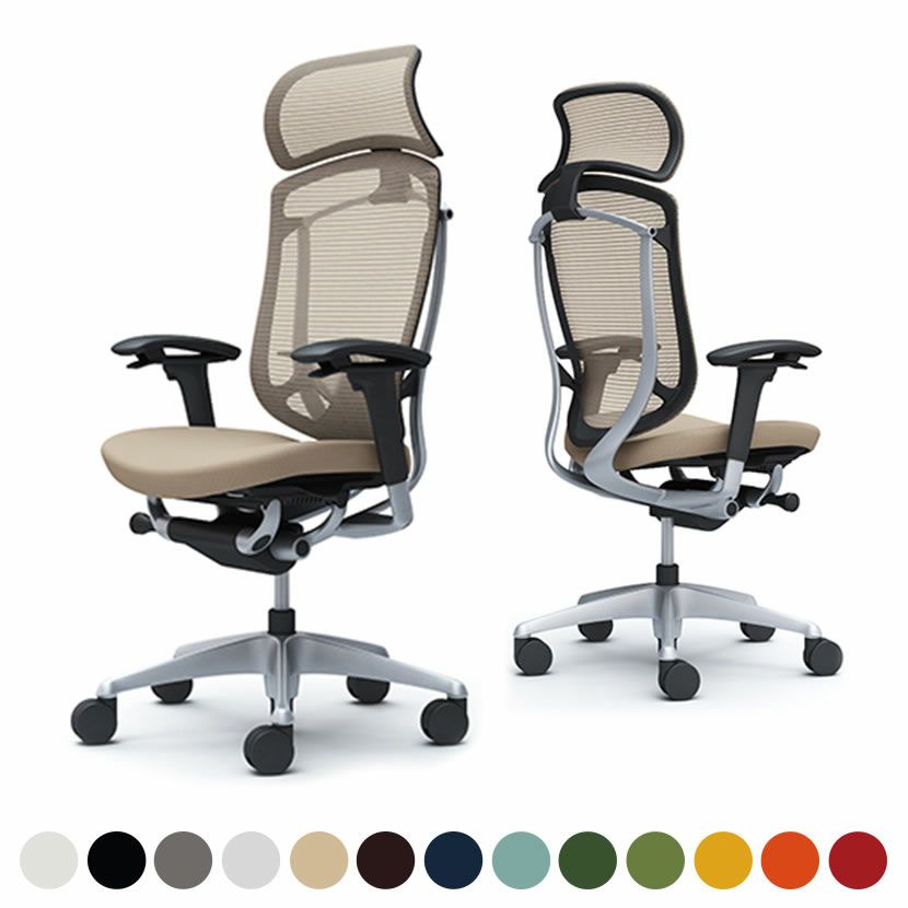 CC87GR | コンテッサ セコンダ エクストラハイバック 大型固定ヘッドレスト 座クッション アジャストアーム シルバーフレーム ブラックボディ オカムラ｜¥226,600の動画