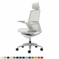 C78ABW | フィノラ エクストラハイバック 座メッシュ アジャストアーム メッキパネル ポリッシュ脚 ホワイトボディオカムラ｜¥203,600の動画