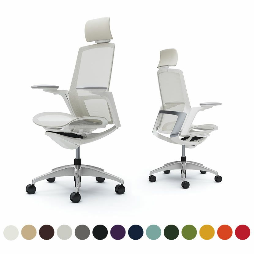 C78ABW | フィノラ エクストラハイバック 座メッシュ アジャストアーム メッキパネル ポリッシュ脚 ホワイトボディ オカムラ｜¥213,800の動画