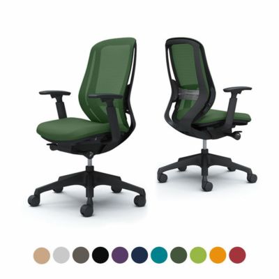 C685XS | シルフィー ハイバック 背メッシュタイプ アジャストアーム ブラックボディ 樹脂脚 ランバーサポート付オカムラ