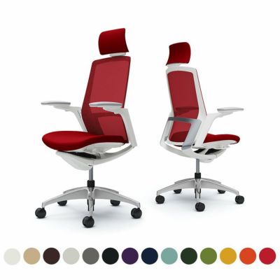 C78CBW | フィノラ エクストラハイバック 座クッション アジャストアーム メッキパネル ポリッシュ脚 ホワイトボディ オカムラ