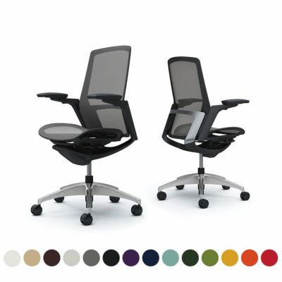 C785BR | フィノラ ハイバック 座メッシュ アジャストアーム メッキパネル ポリッシュ脚 ブラックボディ オカムラ