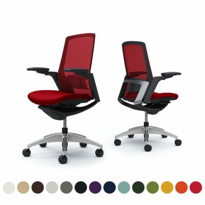 C787BS | フィノラ ハイバック 座クッション アジャストアーム メッキパネル ポリッシュ脚 ブラックボディ ランバーサポート付き オカムラ