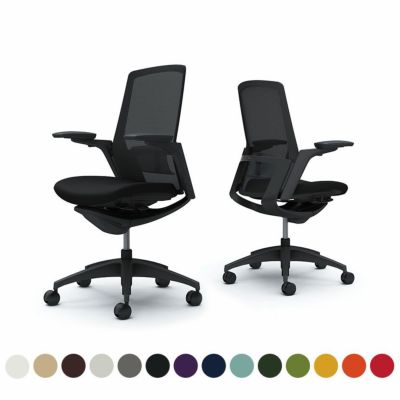 C787MS | フィノラ ハイバック 座クッション アジャストアーム ブラックパネル ブラック脚 ブラックボディ ランバーサポート付き オカムラ