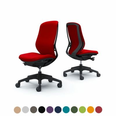 C637XR | シルフィー ハイバック 背クッションタイプ 布張り(プレーン) 肘なし ブラックボディ 樹脂脚 オカムラ
