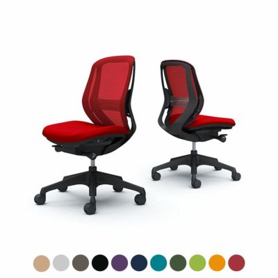C631XS | シルフィー ローバック 背メッシュタイプ 肘なし ブラックボディ 樹脂脚 ランバーサポート付 オカムラ