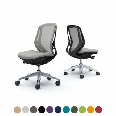 C631BR | シルフィー ローバック 背メッシュタイプ 肘なし ブラックボディ アルミ脚 オカムラ