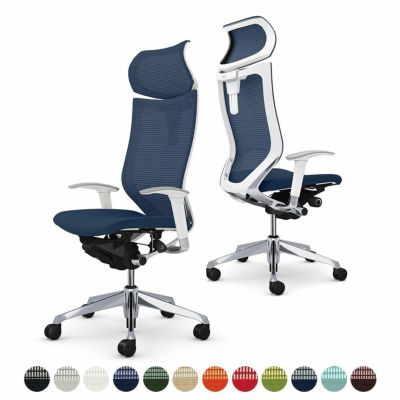 CP81BW | バロン エクストラハイバック 可動ヘッドレスト 座クッション アジャストアーム ポリッシュフレーム ホワイトボディ オカムラ