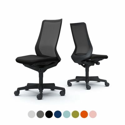 CB35ZR | フルーエント ハイバック 肘なし ブラックボディ ナイロンキャスターオカムラ