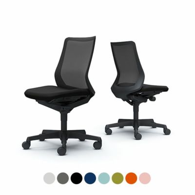 CB31ZR | フルーエント ローバック 肘なし ブラックボディ ナイロンキャスターオカムラ