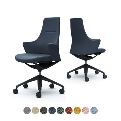 CD55MR | ライブス ワークチェア ハイタイプ 5本脚 ブラックボディ ブラック脚 布張り インターロック オカムラ
