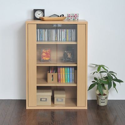 幅60cm ガラスキャビネット 6BOX リビングキャビネット 木製キャビネット 飾り棚 リビング収納 本棚 ラック サイドキャビネット