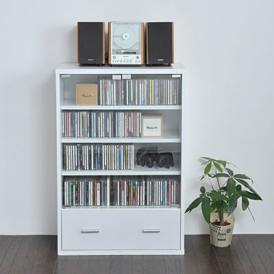 幅60cm ガラスキャビネット 引き出し付き 6BOX リビングキャビネット 木製キャビネット 飾り棚 リビング収納 本棚 ラック チェスト