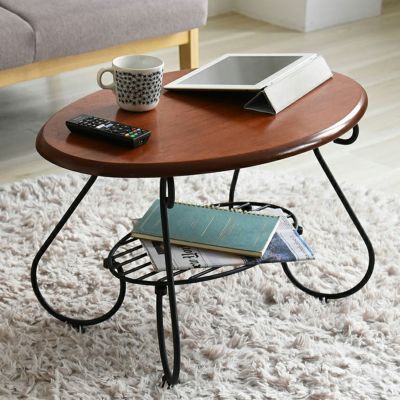 楕円 センターテーブル 幅65cm ヨーロッパ風家具 ロートアイアンシリーズ