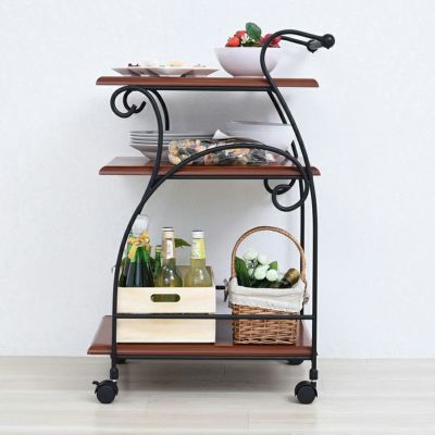 キッチンワゴン キャスター 付き スリム 幅41.5cm ヨーロッパ風家具 ロートアイアンシリーズ