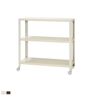 【本体】スチールラック スリムラック 3段 キャスター付き /幅800×奥行450×高さ785mm/KT-NSTRKN-257