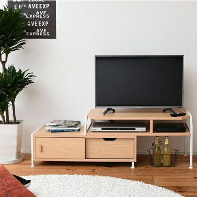Rita 伸縮テレビ台 テレビボード ローボード 幅870～1590×奥行415×高さ405mm DRT-1010 完成品