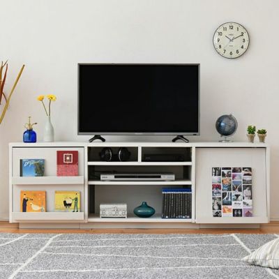 テレビ台 リビングボード ハイタイプ フラップ扉×引き出し 配線収納 幅1500×奥行430×高さ500mm