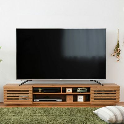 テレビ台 リビングボード ロータイプ フラップ扉×フラップ扉 配線収納 幅1800×奥行420×高さ315mm