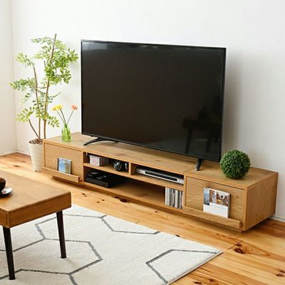 設置無料】幅180cm テレビボード MORITA ～70型以上 天然木 レッド