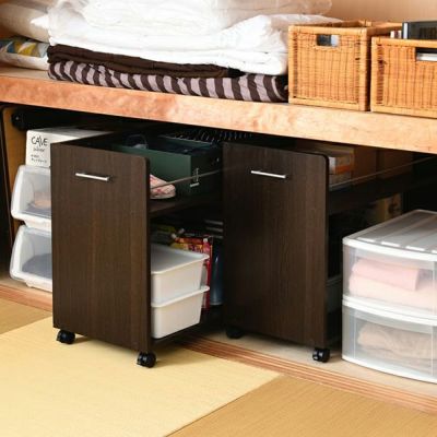 クローゼットラック 本棚 キャスター付き 2個セット 幅385×奥行785×高さ655mm | SGT-0131
