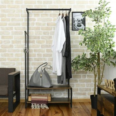ダブルハンガーラック ハンガーラック インダストリアルシリーズ 幅755×奥行455×高さ1600mm