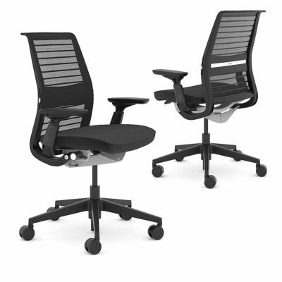 465A300BAM J501 5064 | シンク ブラックフレーム アジャスタブルアーム 可動ランバーサポート 背3Dニット 座クロス張り スチールケース