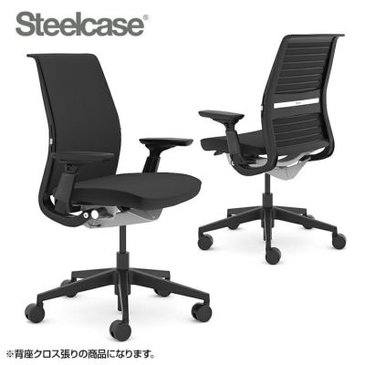 465A000BAM J501 J501 | シンク ブラックフレーム アジャスタブルアーム 可動ランバーサポート 背座クロス張り スチールケース