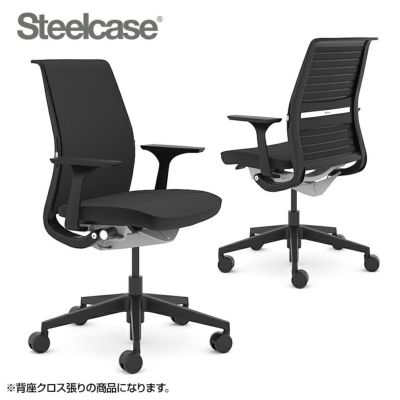 465A000BFM J501 J501 | シンク ブラックフレーム 固定アーム 可動ランバーサポート 背座クロス張り スチールケース