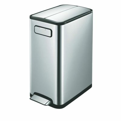 エコフライステップビン30L ペダル式静音開閉 キャスター付き ごみ箱 スチール製 完成品