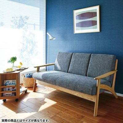 【設置無料】幅191cm 浜本工芸 2人掛けリビングソファ 日本製 天然木 肘付き リビングソファー リビングチェア カジュアルソファ 二人用ソファ 北欧 カフェ風 ナチュラル オーク