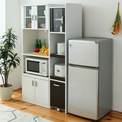 幅32.5cm すきま 隙間収納 キッチン ミニ 食器棚 キッチン家電収納 家電ラック 家電収納棚 コンパクト 収納 スリム ラック 棚 扉付き キッチンラック