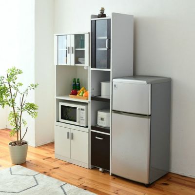 幅32.5cm すきま 隙間収納 キッチン ミニ 食器棚 キッチン家電収納 家電ラック 家電収納棚 コンパクト 収納 スリム ラック 棚 扉付き キッチンラック