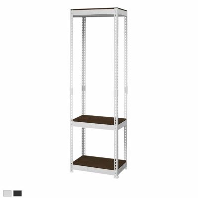 メタル&ウッドラック ハンガーバー付きラック 耐荷重170kg(棚板1枚あたり50kg) 収納 クローゼット 幅510×奥行410×高さ1800mm