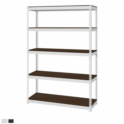 メタル&ウッドラック シェルフ5段 耐荷重150kg(棚板1枚あたり30kg) 収納 幅1210×奥行410×高さ1800mm