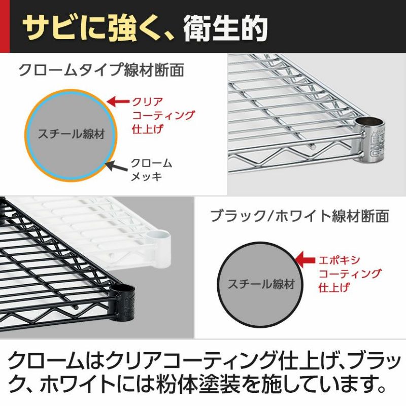 ワイヤーシェルフ クローム 幅450×奥行350mm H1418C1 | 暮らしのデザイン