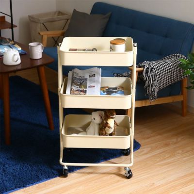 幅45cm キッチンワゴン バスケット3段 キッチン収納・キッチンワゴン