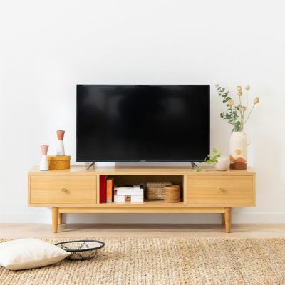 幅150cm テレビ台 木製 天然木 脚付き 引き出し付き 収納付き テレビボード TVボード TV台 ローボード おしゃれ シンプル 北欧 カフェ風 ナチュラル リビング ルンバブル