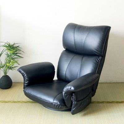 回転チェア 日本製 匠 スーパーソフトレザー 肘掛け 360度回転 フロアチェア 回転座椅子 国産 リクライニングチェア 和室 ブラック ブラウン ワインレッド 完成品