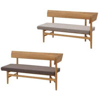 幅140cm Arbre ダイニングベンチ 背もたれ 肘付き(左) 天然木 オーク材 完成品