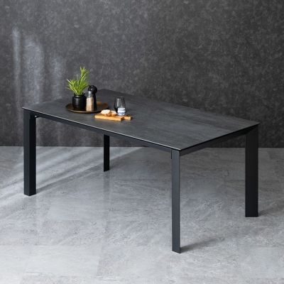 幅165cm ダイニングテーブル グラナダ 大理石調 スチール脚 セラミック テーブル 長方形 4人用 食卓テーブル おしゃれ モノトーン モダン ダイニング 白 グレー