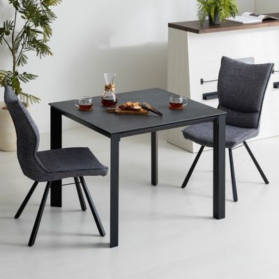 2人用 ダイニングテーブル セット 3点 (幅90cm セラミック テーブル×1 チェア×2) グラナダ 食卓テーブルセット 大理石調 おしゃれ モダン 椅子 白 グレー