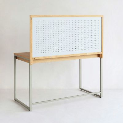 幅120cm ワークデスク専用 パーテーション drip (ドリップ) 天然木 オーク材 有孔ボード 穴あきボード デスクパーテーション 机用卓上間仕切り おしゃれ